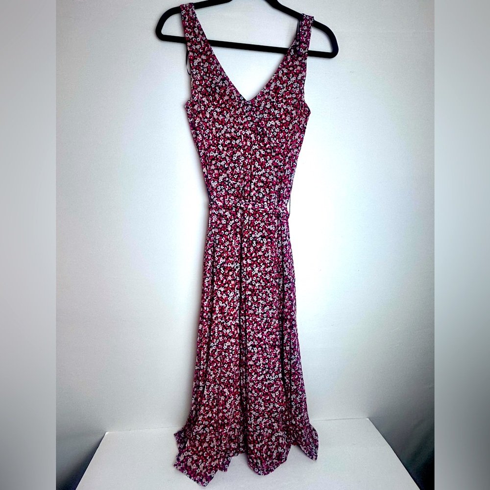 ❗️ Michael Kors sleeveless red and blue floral thin slinky dress size medium